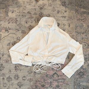 Astr White Collared Wrap Blouse